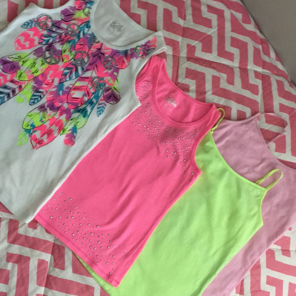 4 Justice Girls tank tops size 12